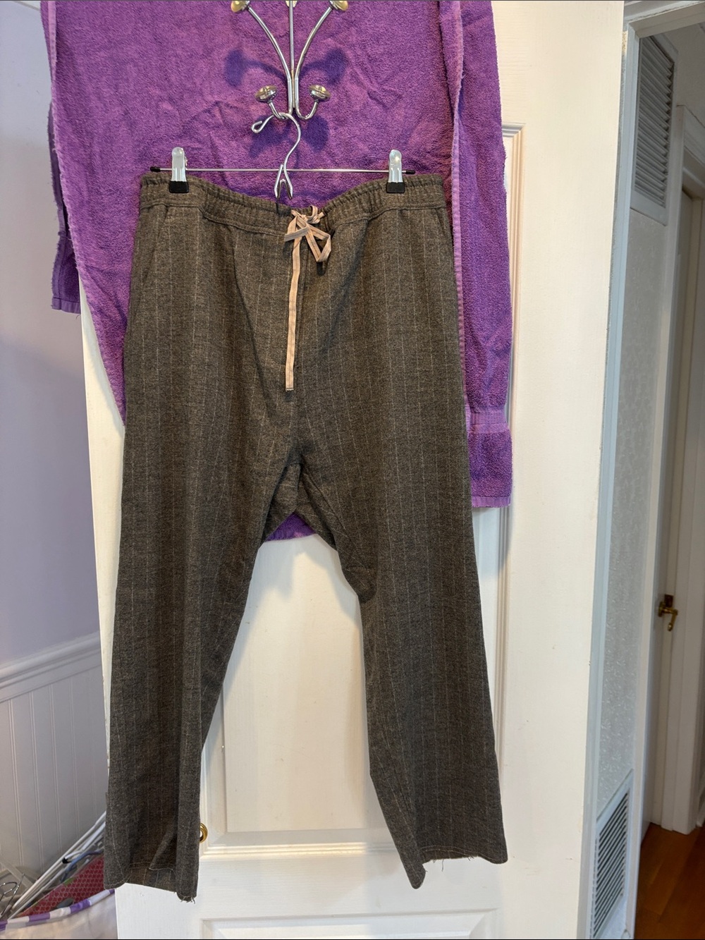 NWT Zara Gray Pinstripe Drawstring Pants